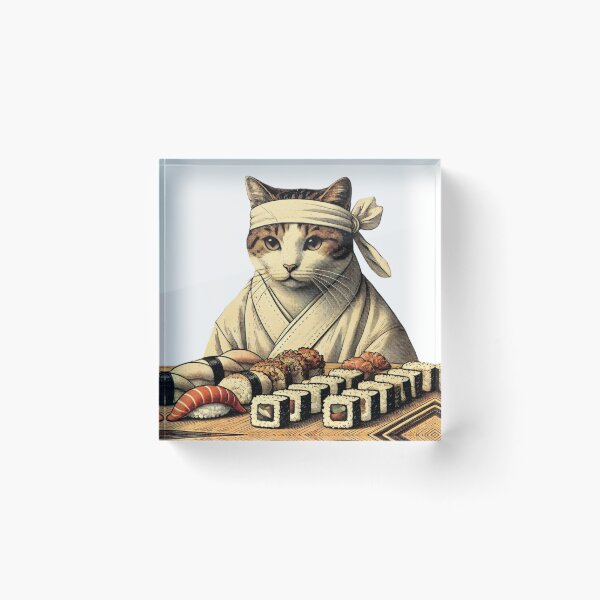 Item preview, Sushi chef cat illustration designed and sold by II0FU5.