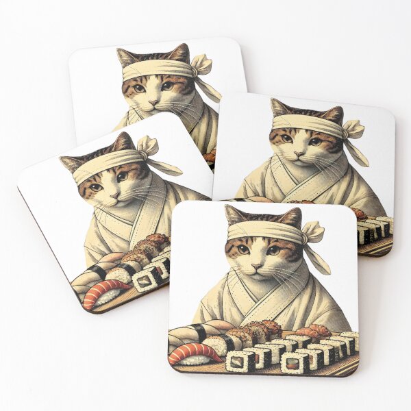 Item preview, Sushi chef cat illustration designed and sold by II0FU5.