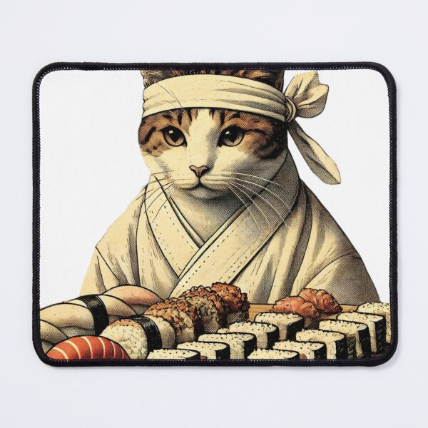 Item preview, Sushi chef cat illustration designed and sold by II0FU5.