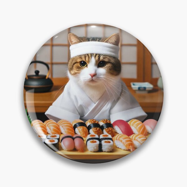 Item preview, Sushi chef cat designed and sold by II0FU5.
