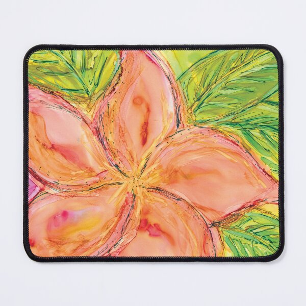 Item preview, Peach Plumeria Alcohol Ink Painting by Debra Zeleznik designed and sold by Debra Zeleznik.
