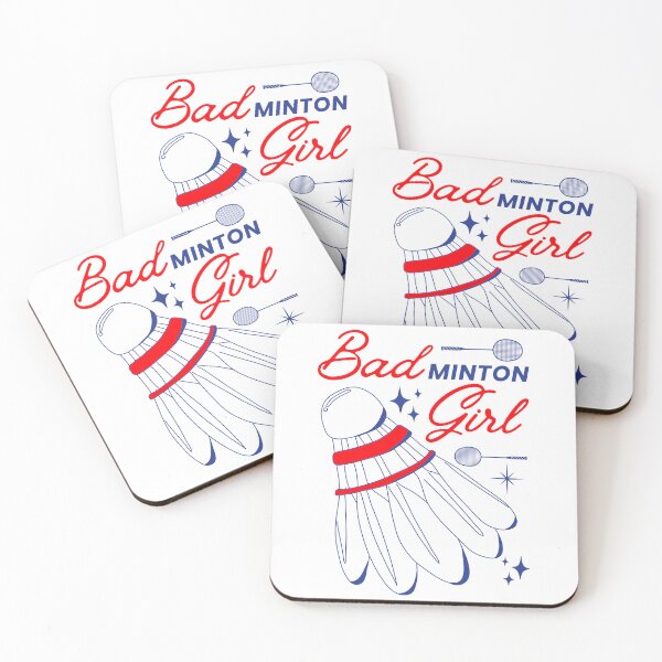Item preview, Bad Girl Badminton Girl - Red on White Version - Funny Puns Sport Woman Racket Shuttlecock designed and sold by Millusti.