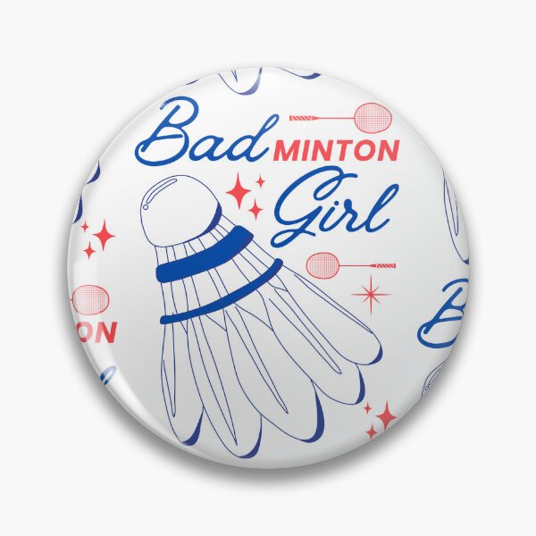 Item preview, Bad Girl Badminton Girl - Blue on White Version - Funny Puns Sport Woman Racket Shuttlecock designed and sold by Millusti.
