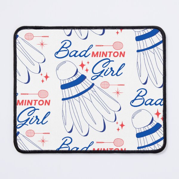 Item preview, Bad Girl Badminton Girl - Blue on White Version - Funny Puns Sport Woman Racket Shuttlecock designed and sold by Millusti.