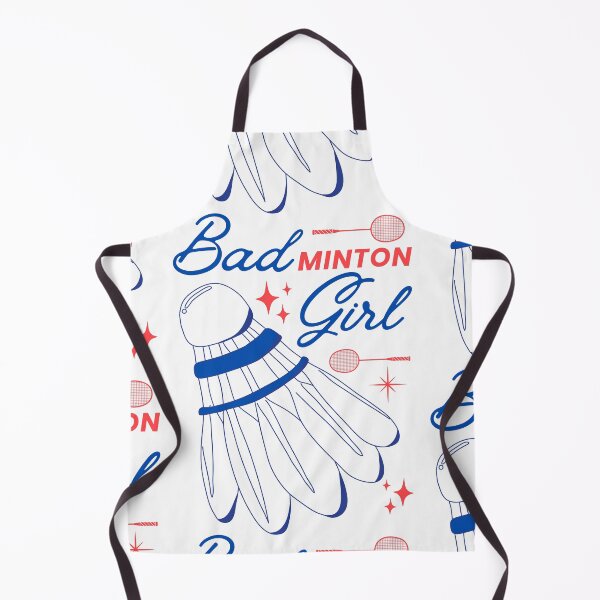 Item preview, Bad Girl Badminton Girl - Blue on White Version - Funny Puns Sport Woman Racket Shuttlecock designed and sold by Millusti.