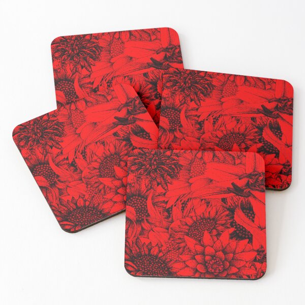 Item preview, Red Floral Print designed and sold by Flower Magic .