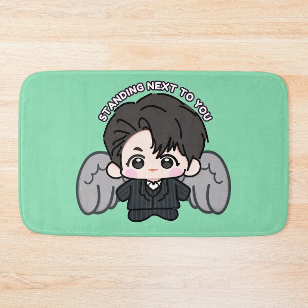 Item preview, Cute Kawaii Chibi Jungkookie Standing Next To You Black Angel designed and sold by jmicasa.