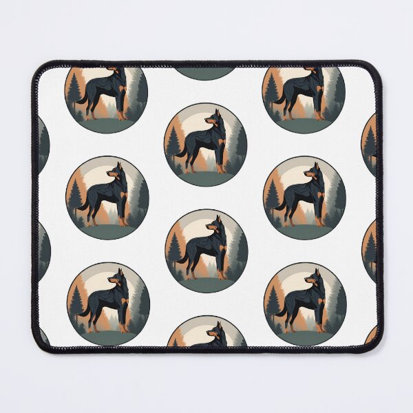 Item preview, Beauceron Silhouette in Forest Circle Frame - Elegant Nature-Inspired Design designed and sold by GoodyPaws.