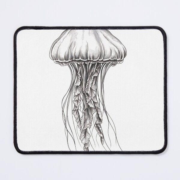 Item preview, Black and white jellyfish drawing designed and sold by Pencil-Art.