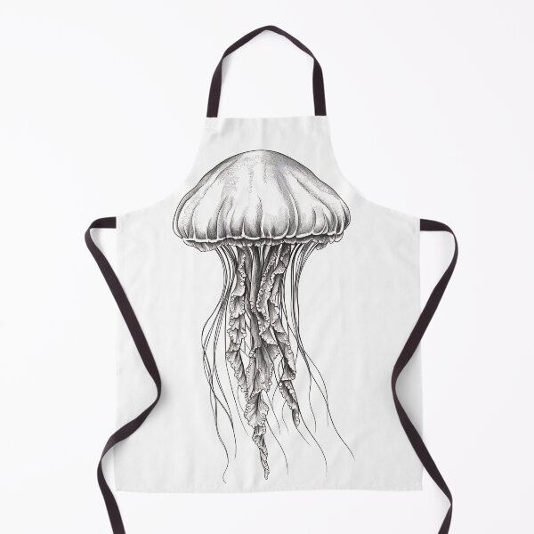 Item preview, Black and white jellyfish drawing designed and sold by Pencil-Art.