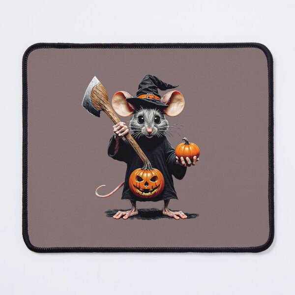 Item preview, Halloween mouse witch's shirt, withholding a pumpkin and an axe. designed and sold by MiMee4451.