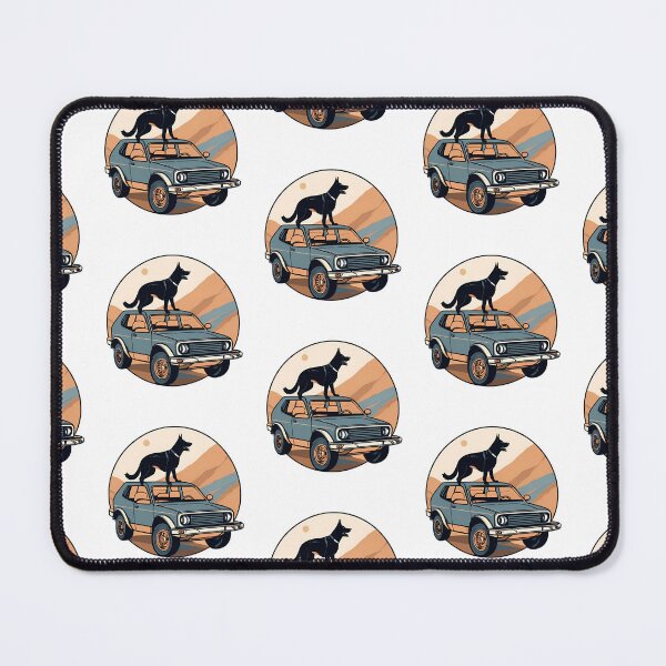 Item preview, Beauceron Silhouette in Camper Van Circle Frame - Adventurous Travel Design designed and sold by GoodyPaws.