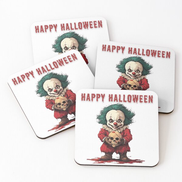 Item preview, Sinister Chubby Clown Holding Skull Horror Design designed and sold by arindacreative.