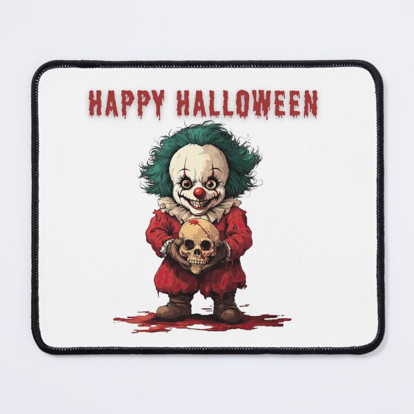Item preview, Sinister Chubby Clown Holding Skull Horror Design designed and sold by arindacreative.