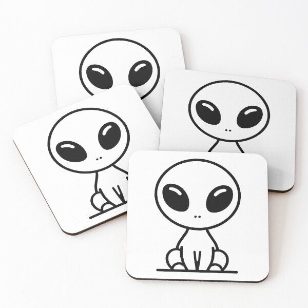 Item preview, Black and white cute space alien critter. designed and sold by Comicalcreation.