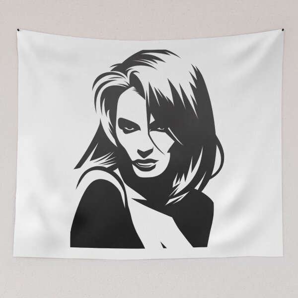 Item preview, Black And White Stencil Art Portrait of Sultry Woman designed and sold by Vicky021.