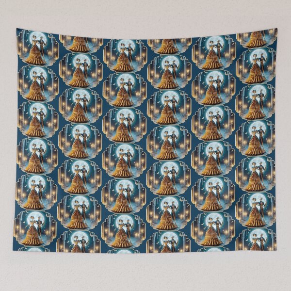 Item preview, Beautiful Romantic Dancing Skeletons with Blue hues  designed and sold by TonzDesigns.