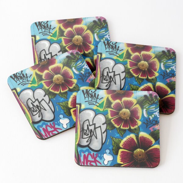 Item preview, Graffiti street art pattern with flowers and tags designed and sold by patterncrow.