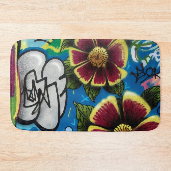 Item preview, Graffiti street art pattern with flowers and tags designed and sold by patterncrow.