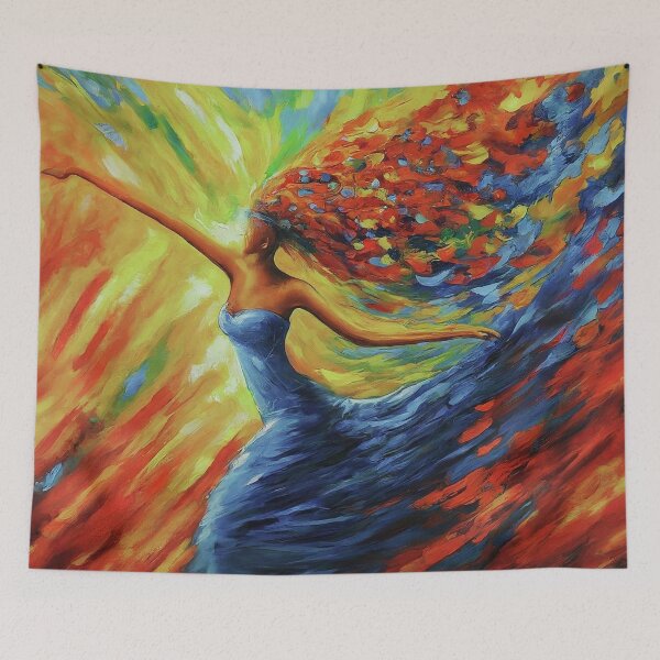 Item preview, Joy in Motion: Faceless Dancer with Flowing Colorful Hair designed and sold by CorbinHenry.