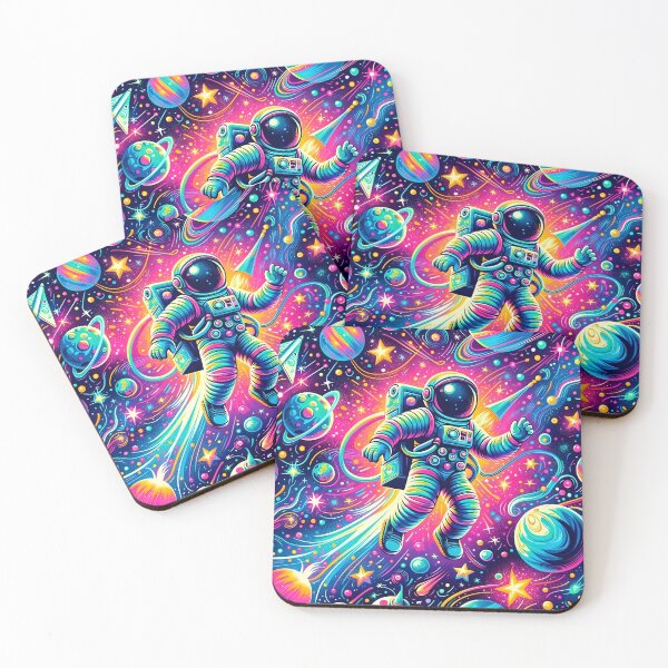 Item preview, Neon Cosmic Astronaut Space Pattern designed and sold by clipify.