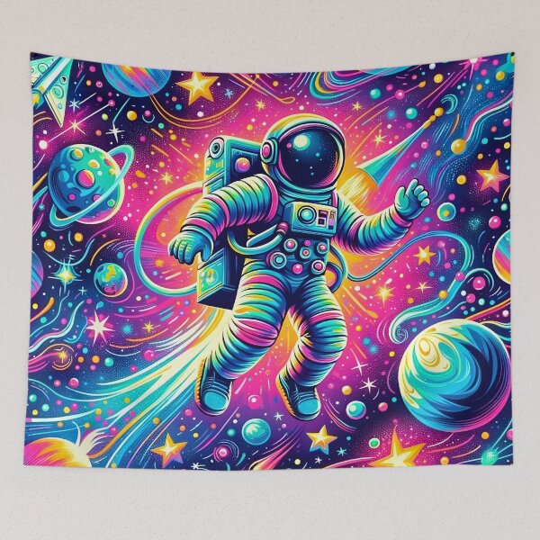 Item preview, Neon Cosmic Astronaut Space Pattern designed and sold by clipify.