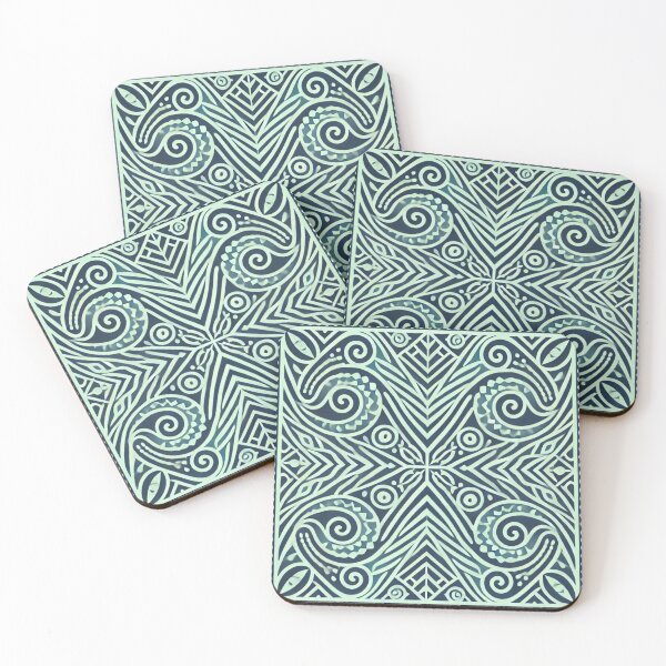 Item preview, Tribal Japanese Water Sea Green Design 2 designed and sold by TribalioDesigns.