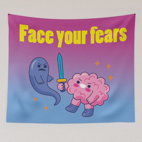 Item preview, face your fears, mental health designed and sold by Mauswohn.