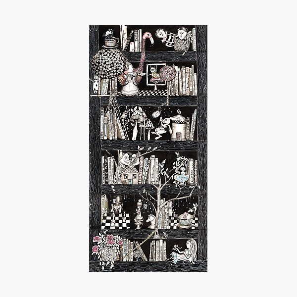 Alice bookshelf Photographic Print