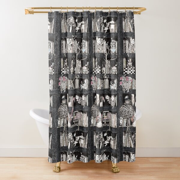 Alice bookshelf Shower Curtain