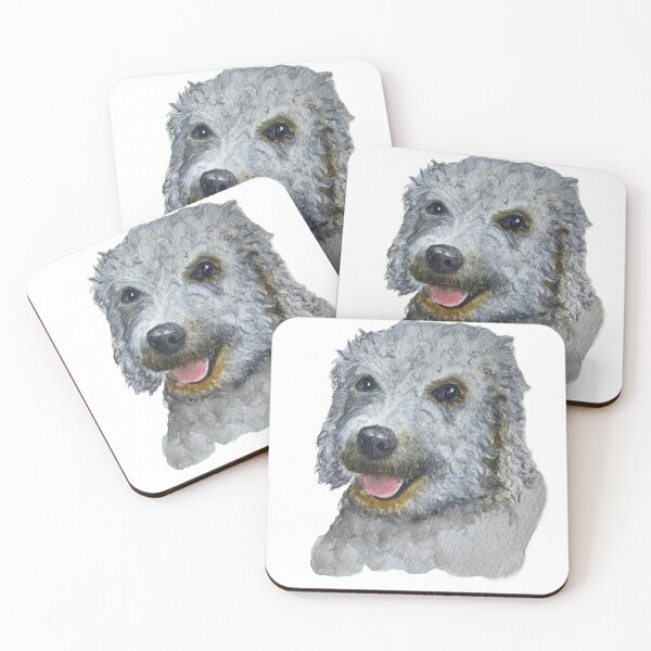 Item preview, Snowy,  hand painted watercolour labrador poodles labradoodle puppy dog designed and sold by Dbostockart.
