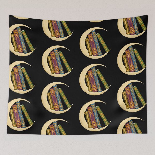 Item preview, For The Book Lovers | Readers| Books Sitting on a Crescent Moon designed and sold by Shakira Rivers.