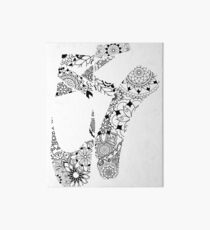 Ballet Pointe Shoes Floral Paisley Mandala Art Board Print