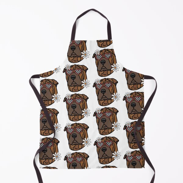 Item preview, Sharpei Retro Dog with Heart Shaped Checkered Glasses and White flowers designed and sold by MrsCreative1.