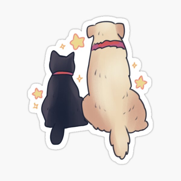Artikel-Vorschau von Golden Retriever und schwarze Katze, designt und verkauft von Artofmayara.