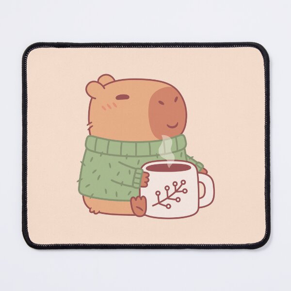 Item preview, Cute Capybara In Sweater With Hot Coffee designed and sold by rustydoodle.