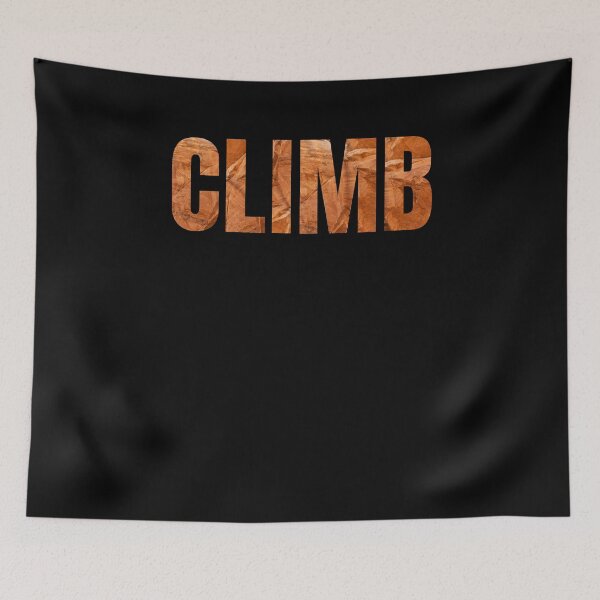Item preview, Climb lettering climbing bouldering vintage dark T-shirt designed and sold by Bouldershop.
