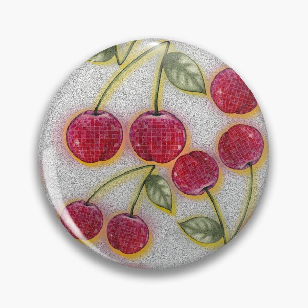 Item preview, Vintage silver vibrant cherries  designed and sold by Sunartly.