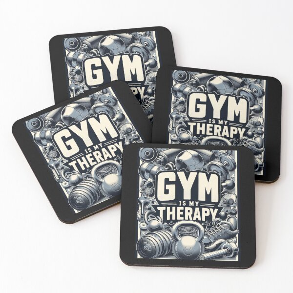 Item preview, Barbells Kettlebells And Dumbbells With The Inscription Gym Is My Therapy designed and sold by M R Design.