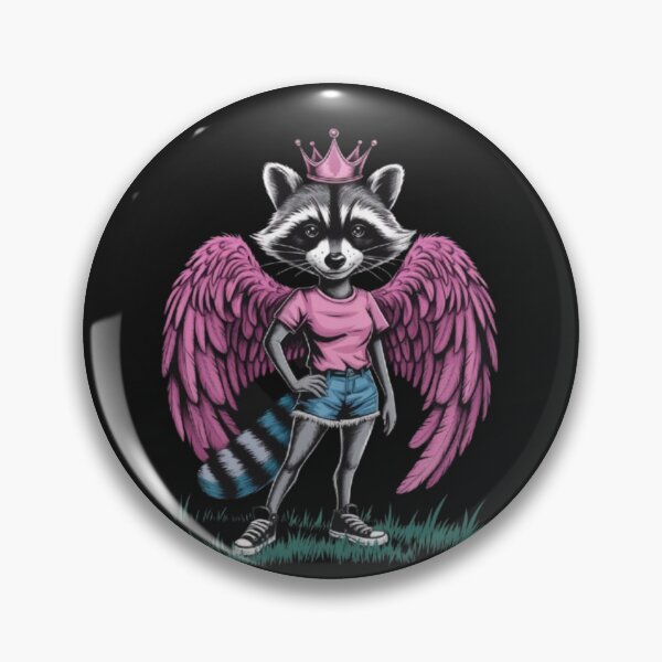 Item preview, a female racoon with a fuchsia feathered wings designed and sold by 123ks.