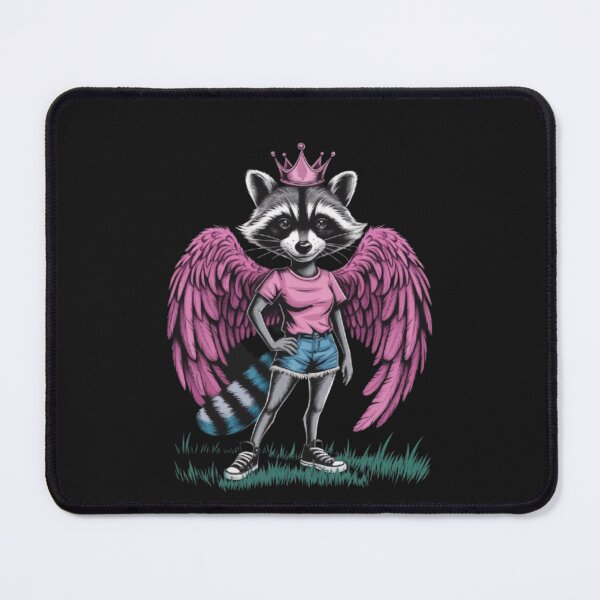 Item preview, a female racoon with a fuchsia feathered wings designed and sold by 123ks.