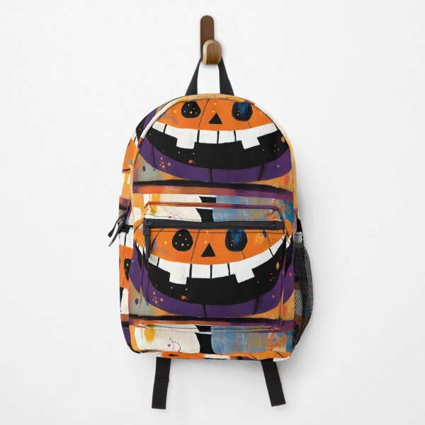 Item preview, Whimsical Pumpkin Art with Wide Grin - Brightly Colored Halloween Decor Abstract Digital Art designed and sold by OlfactoART Studio.