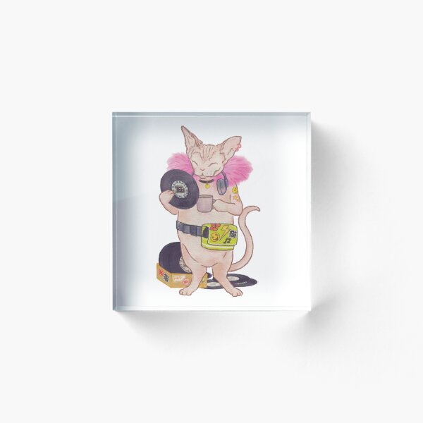 Aperçu de l'œuvre Chat Sphynx Le DJ Hipster créée et vendue par OzzyMac.