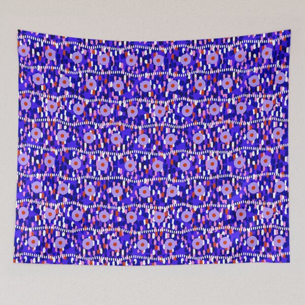 Item preview, Circles and large strokes, horizontal version, Blue background designed and sold by Alex  Blud.