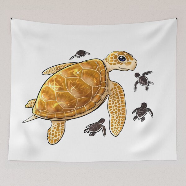 Item preview, Sea turtle and her kawaii babies designed and sold by mtdessin.