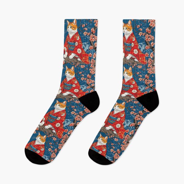 Item preview,  Neko Harmony: Retro Japanese Cat Delight for Feline Aficionados kimono cat designed and sold by Catophile.
