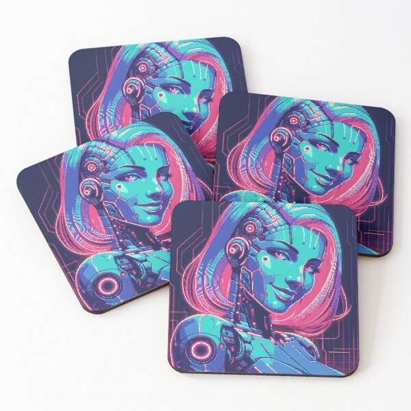 Item preview, Pixel Art Neon Cyber Girl Portrait #09 designed and sold by captainglondo.