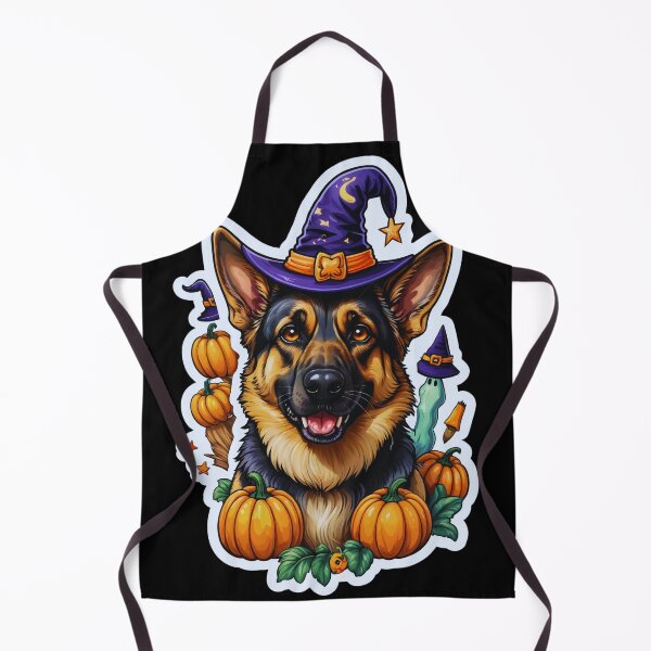 Item preview, Halloween German Shepherd In Witch's Hat designed and sold by JustCrazyPigeon.