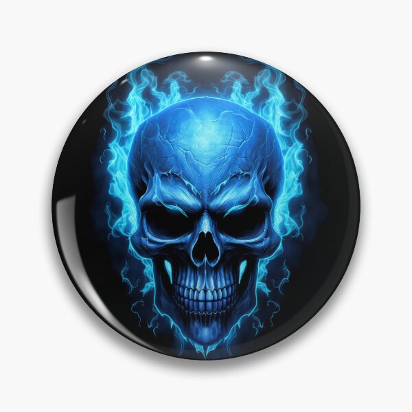 Item preview, Blue Flaming Skull with Intense Glow and Fiery Aura designed and sold by Vinson-MFG.