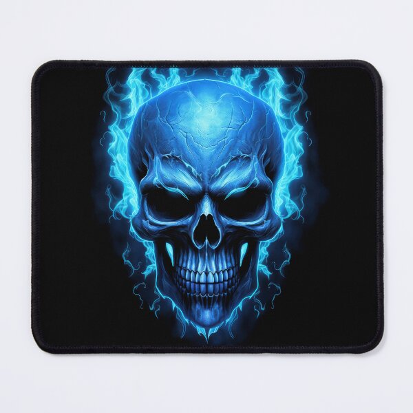 Item preview, Blue Flaming Skull with Intense Glow and Fiery Aura designed and sold by Vinson-MFG.